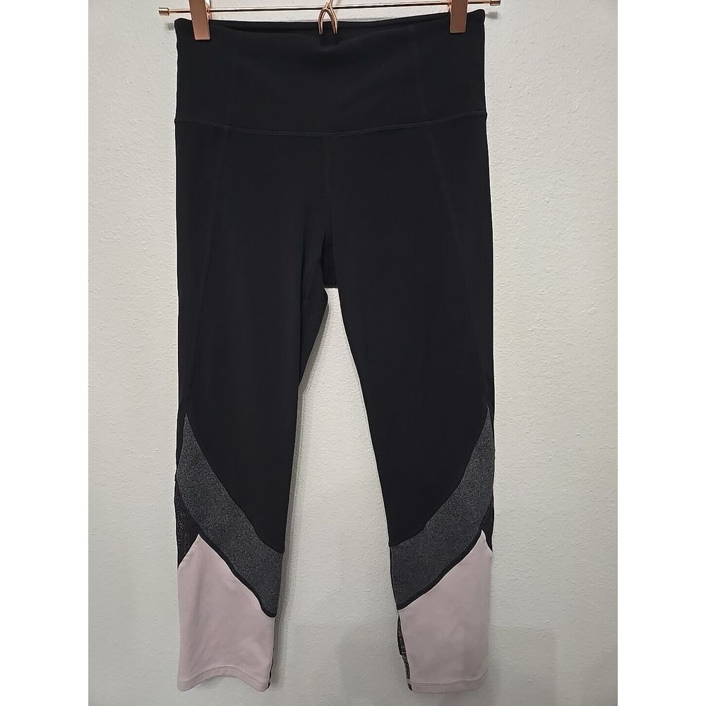 Athleta Colorblock Salutation Tight‎ Womens Size S Leggings Black Mesh
